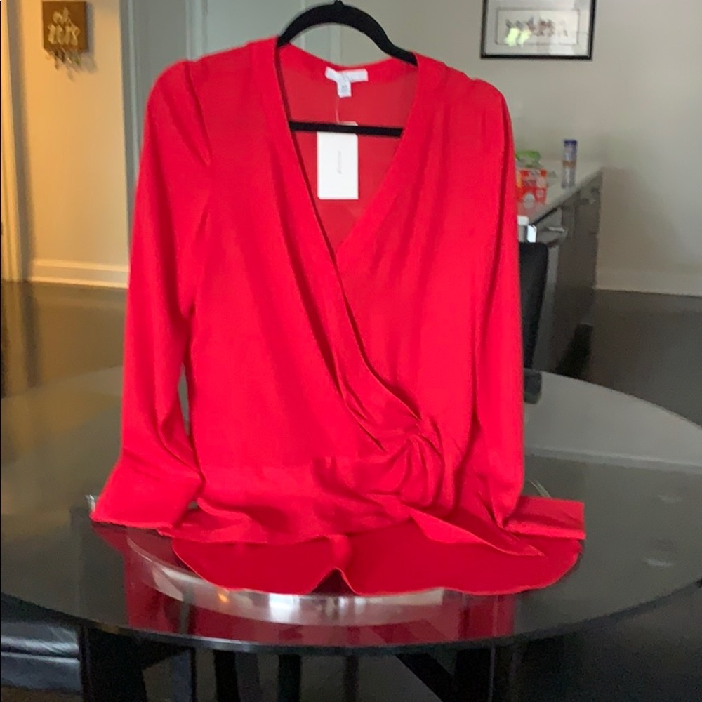 NWT Halston eye catching red blouse